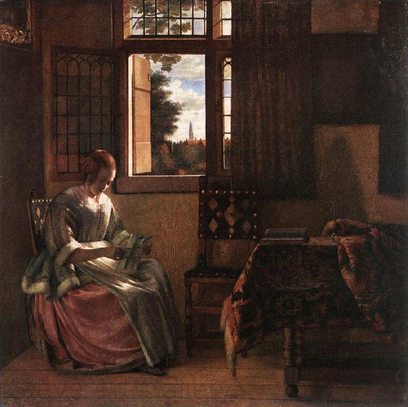 HOOCH, Pieter de Woman Reading a Letter s France oil painting art